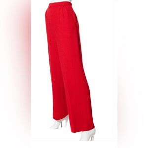 St. John Collection Vibrant Red Wide Leg Pants